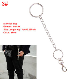 Metal Trousers Pant Chain Wallet Belt Rock Punk Jeans Keychain Silver Ring Clip Keyring HipHop Trendy Jewelry New